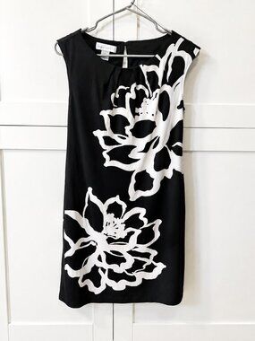 Studio London Times Black & White Floral Sheath Dress – Size 6
